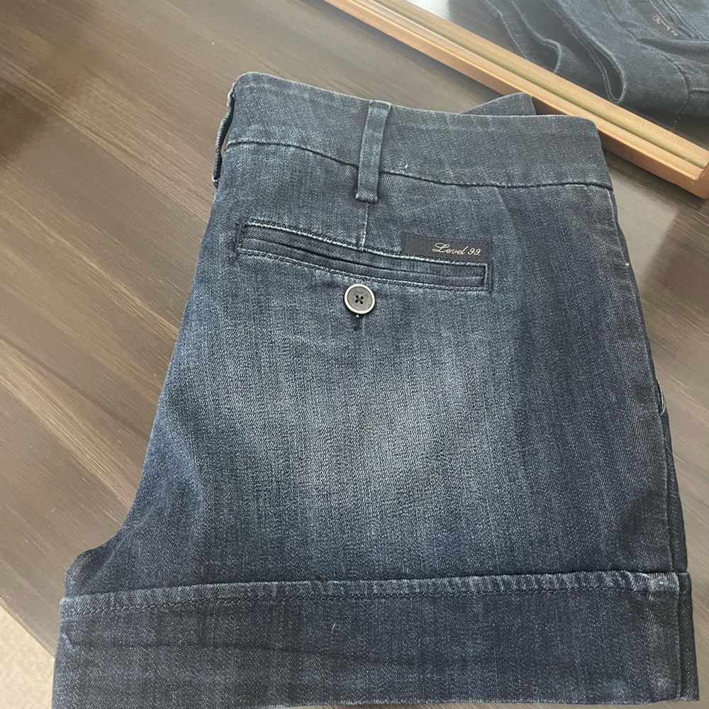 Level 99 Dark Blue Jean Shorts
